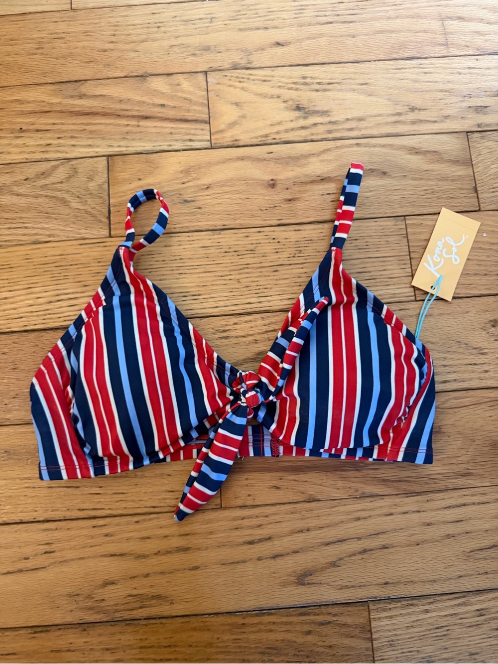Kona Sol Yellow Tag with White Logo and Blue String